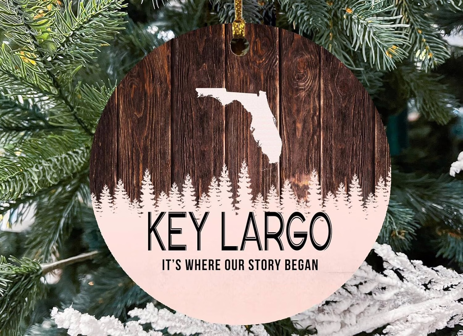Key Largo Ornament Key Largo FL Ornaments Florida – It’s Where Our Story Began – Vintage Christmas Ornament Gift Round 3″